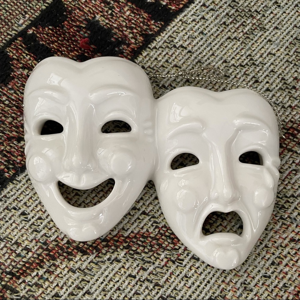 Greek Theatre Masks Ornament Decor Tragedy and Comedy
